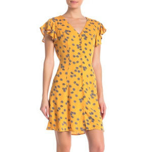 NWT Abound Ruffle Sleeve Button Front Dress, XS